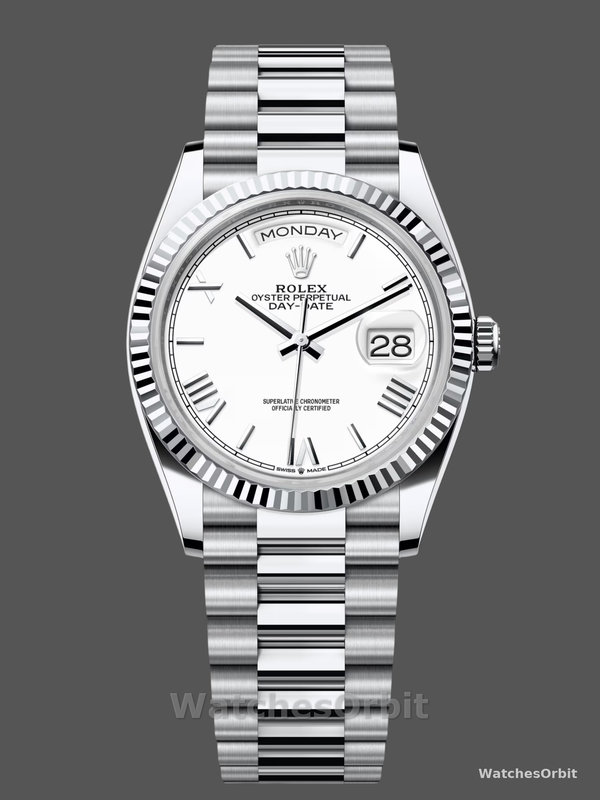 Rolex Day Date 36 White Dial Platinum President Bracelet m128236 0017