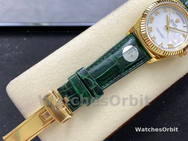Replica Rolex Day Date 36-m128236 0017, platina, witte wijzerplaat, President armband, wit