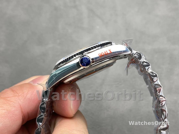 Replica Dames Rolex Datejust 31-m278288RBR 0006, Geelgoud, Parelmoer, Diamant wijzerplaat, Diamant lunette, MOP