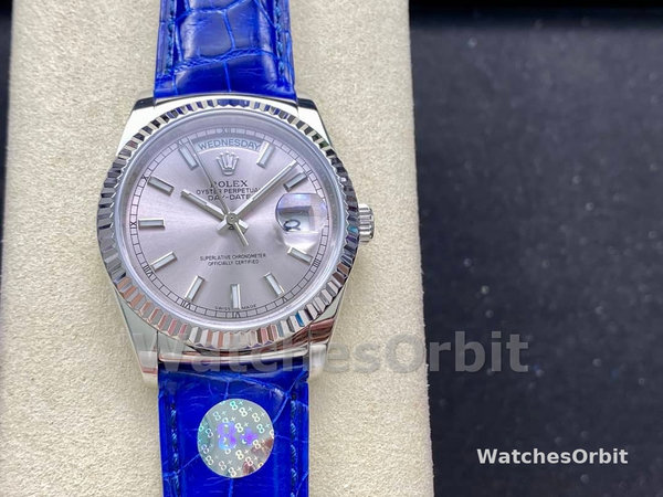 Replica Rolex Day Date 36-m128236 0017, platina, witte wijzerplaat, President armband, wit