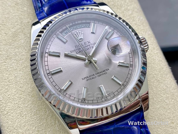 Replica Rolex Day Date 36-m128236 0017, platina, witte wijzerplaat, President armband, wit