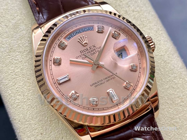 Replica Heren Rolex Day Date 36-m128236 0006, Roze Romein, Roze