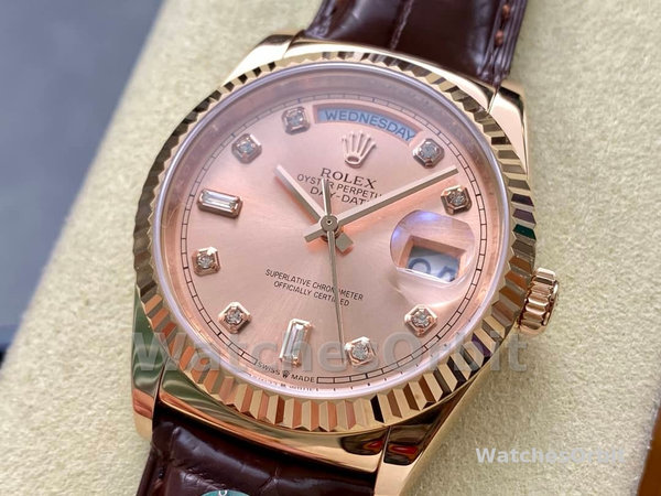 Replica Heren Rolex Day Date 36-m128236 0006, Roze Romein, Roze
