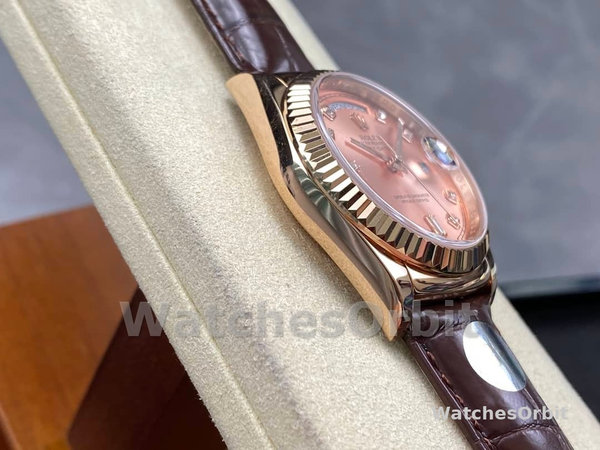 Replica Heren Rolex Day Date 36-m128236 0006, Roze Romein, Roze