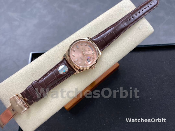 Replica Heren Rolex Day Date 36-m128236 0006, Roze Romein, Roze