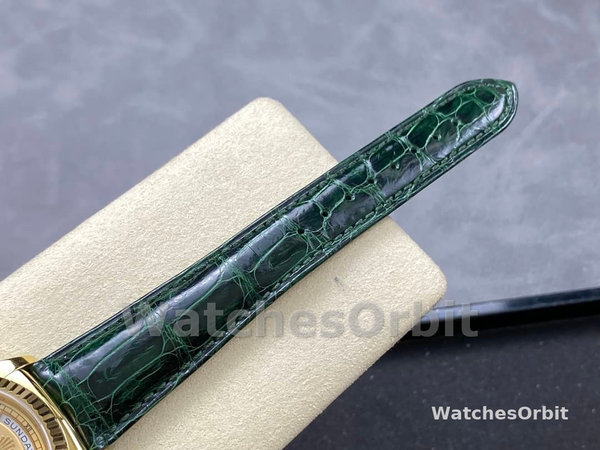 Replica Rolex Day Date 36-m128399TBR 0019, witgoud, diamanten ring, witte wijzerplaat