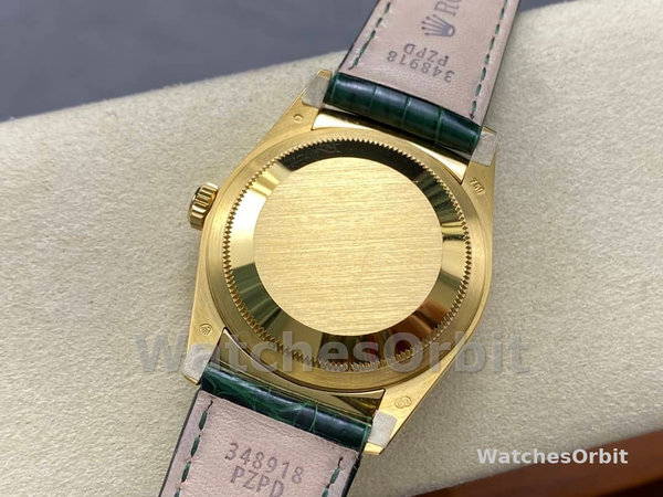 Replica Rolex Day Date 36-m128399TBR 0019, witgoud, diamanten ring, witte wijzerplaat