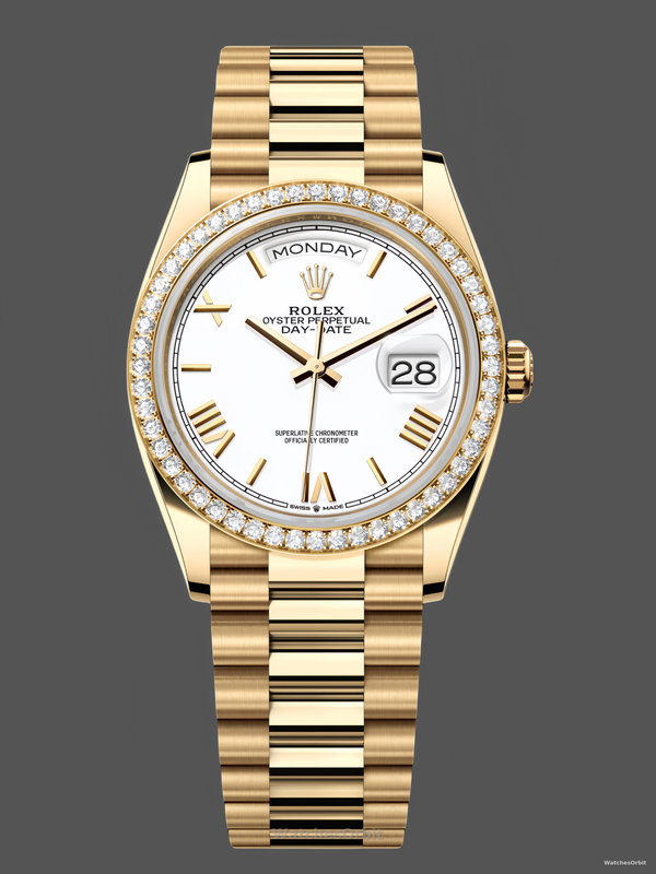 Rolex Day Date 36 Yellow Gold m128348rbr 0064 White Dial