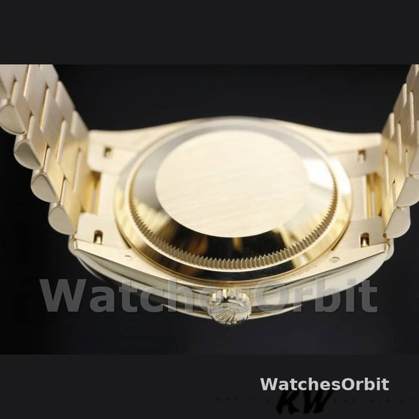 Replica Rolex Day-Date 36mm Unisex-128238 0081 Geribbelde lunette-Witte index wijzerplaat Wit