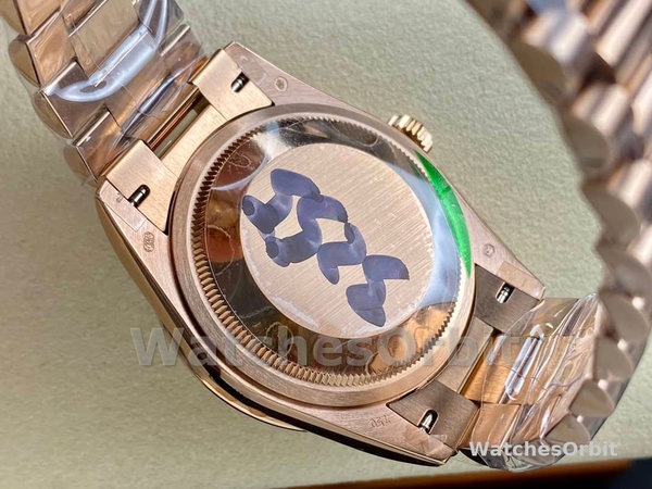 Replica Rolex Day-Date 36mm unisex-128345RBR 0028-Mother of Pearl White Dial-Everose Gold MOP