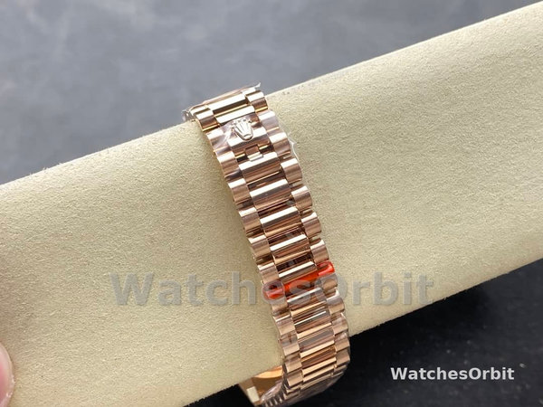 Replica Rolex Day Date 36-m128396TBR 0005, Platina, Parelmoer wijzerplaat, Diamanten ring, President, MOP wijzerplaat