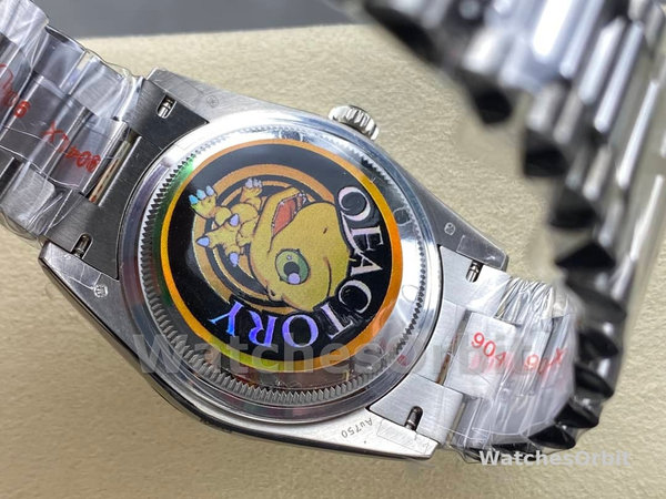 Replica Rolex Day Date 36-128239 0016, witgoud, Pave Rainbow Diamond Dial, diamanten wijzerplaat