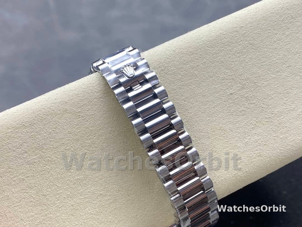 Replica Rolex Day Date 36-128239 0016, witgoud, Pave Rainbow Diamond Dial, diamanten wijzerplaat