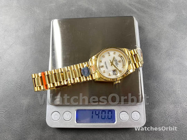 Replica Rolex Day Date 36-M128236 0020, oro bianco, quadrante blu, quadrante blu