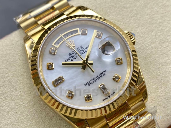 Replica Rolex Day Date 36-M128236 0020, oro bianco, quadrante blu, quadrante blu