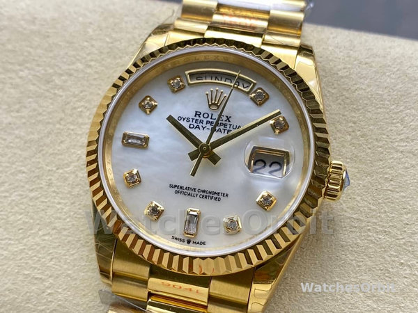 Replica Rolex Day Date 36-M128236 0020, oro bianco, quadrante blu, quadrante blu