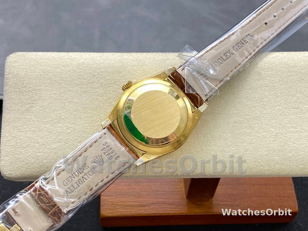 Replica Rolex Day Date 36-m128396TBR 0005, Platina, Parelmoer wijzerplaat, Diamanten ring, President, MOP wijzerplaat