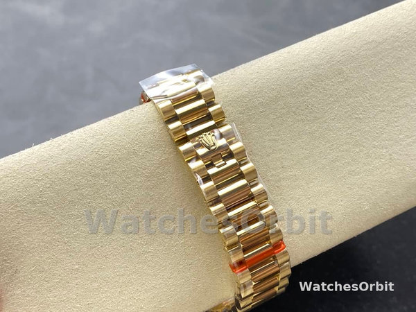 Replica Rolex Day Date 36-m128396TBR 0005, Platina, Parelmoer wijzerplaat, Diamanten ring, President, MOP wijzerplaat