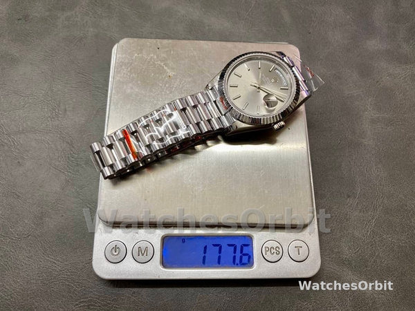 Replica Rolex Day-Date 40-M228239 0060 voor heren, 18K witgoud, wijzerplaat in leisteen
