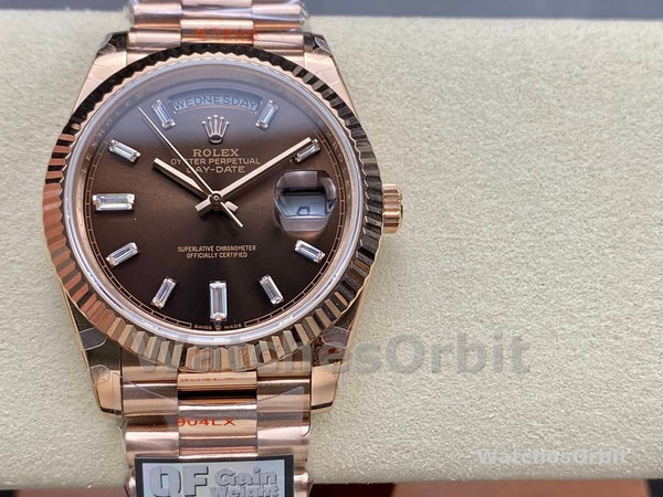 Replica Heren Rolex Day-Date 40-m228235 0003, 18K Everose Goud, President, Chocolade Wijzerplaat