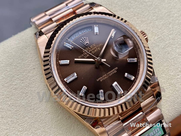 Replica Heren Rolex Day-Date 40-m228235 0003, 18K Everose Goud, President, Chocolade Wijzerplaat