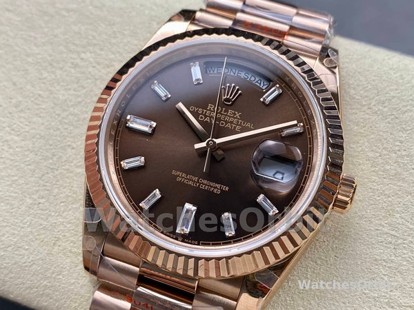 Replica Heren Rolex Day-Date 40-m228235 0003, 18K Everose Goud, President, Chocolade Wijzerplaat