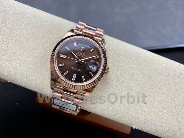 Replica Heren Rolex Day-Date 40-m228235 0003, 18K Everose Goud, President, Chocolade Wijzerplaat