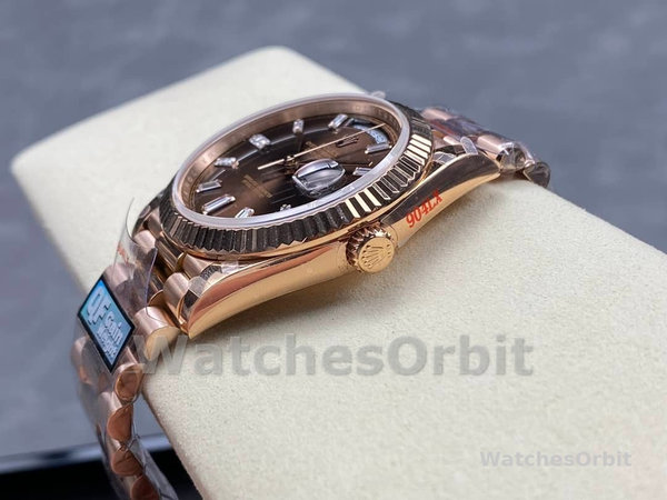 Replica Heren Rolex Day-Date 40-m228235 0003, 18K Everose Goud, President, Chocolade Wijzerplaat