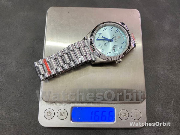 Replica Rolex Day-Date 40mm Platina Ijsblauwe Wijzerplaat Heren - 228236 Ijsblauwe Wijzerplaat