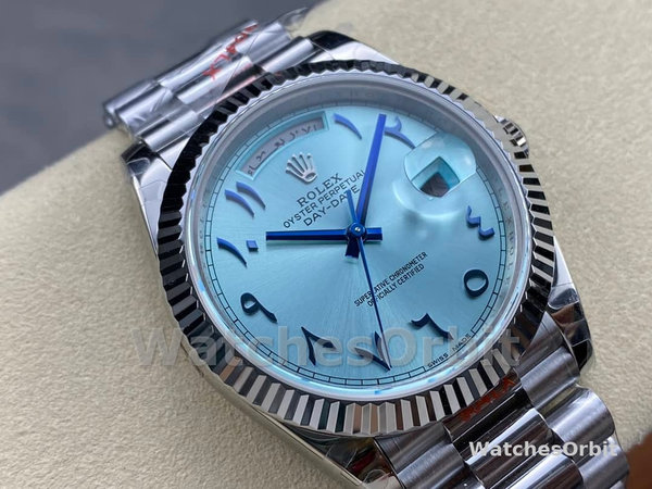 Replica Rolex Day-Date 40mm Platina Ijsblauwe Wijzerplaat Heren - 228236 Ijsblauwe Wijzerplaat