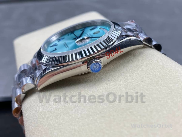 Replica Rolex Day-Date 40mm Platina Ijsblauwe Wijzerplaat Heren - 228236 Ijsblauwe Wijzerplaat