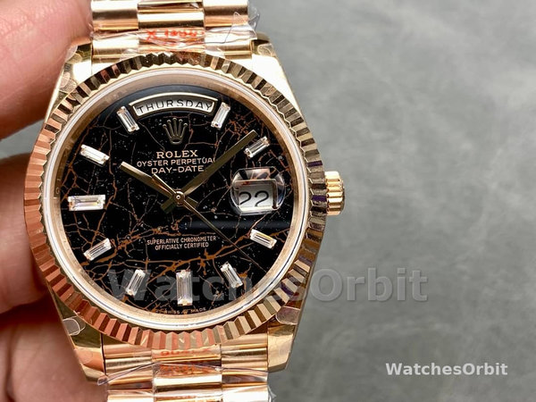 Rolex Day Date 40 Eisenkiesel Baguette Automatic Diamond M228235 0045 Mens Watch