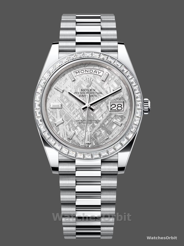 Rolex Day-Date 40 Platinum Meteorite Diamond Dial M228396TBR 0027 Men's Watch