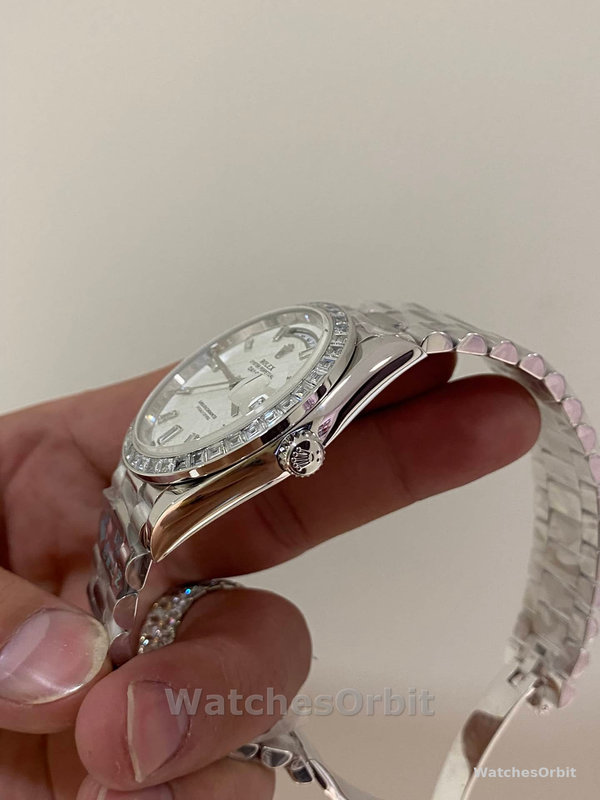 Replica Rolex Day-Date 40-M228396TBR 0027, platina, meteoriet diamant wijzerplaat, grijze wijzerplaat voor heren