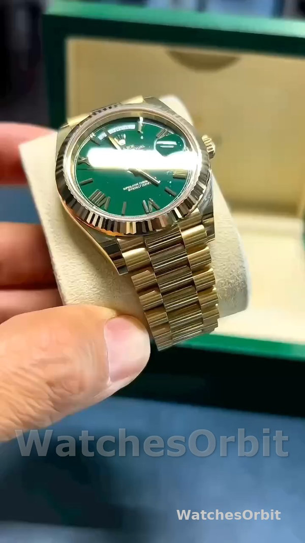 Replica Rolex Day Date Uomo 40-228238 0061, Presidente, Verde