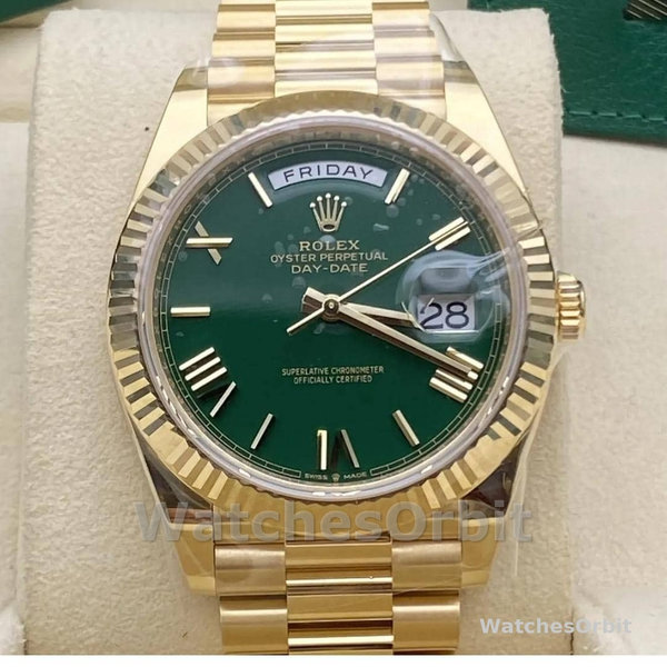 Replica Heren Rolex Day Date 40-228238 0061, President, Groen
