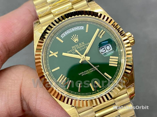 Replica Heren Rolex Day Date 40-228238 0061, President, Groen