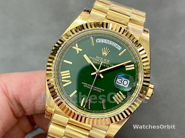 Replica Heren Rolex Day Date 40-228238 0061, President, Groen