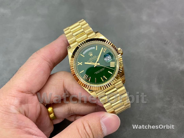 Replica Heren Rolex Day Date 40-228238 0061, President, Groen