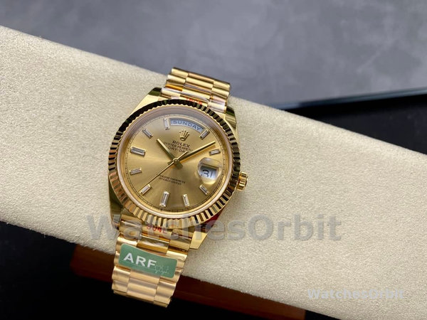 Replica Heren Rolex Day-Date 40-m228238 0005, Geelgoud, Champagne wijzerplaat
