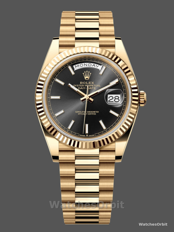 Rolex Day Date 40mm Yellow Gold President Black Dial m228238 0067