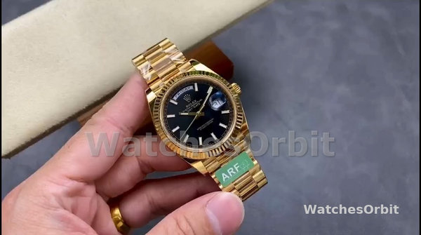 Replica Rolex Day-Date 40-m228238 0067, Oro giallo, President, Quadrante nero, Quadrante nero, Uomo