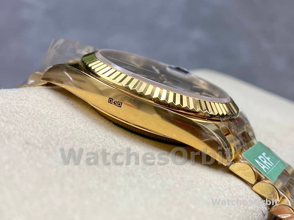 Replica Heren Rolex Day-Date 40-m228238 0067, Geelgoud, President, zwarte wijzerplaat