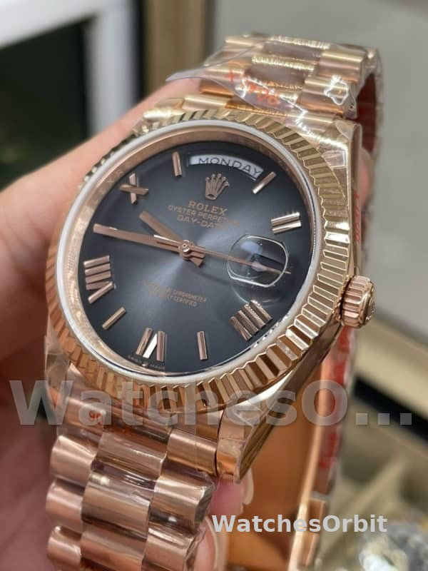 Replica Heren Rolex Day Date 40-m228235 0055, 40mm, 18K Everose Goud, Grijs