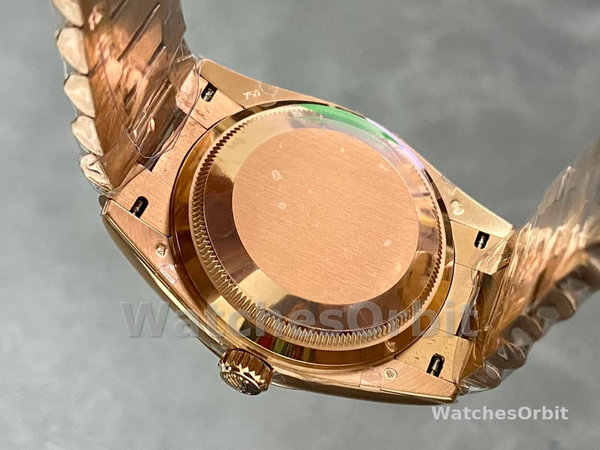 Replica Rolex Day-Date 36mm unisex-m128235 0009-Evergoud-Roze Wijzerplaat Roze Roze