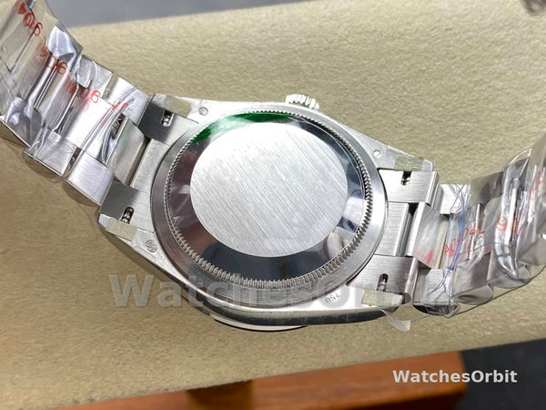 Replica Heren Rolex Day Date 36-M128235 0085, Evergoud, Blauwgroene wijzerplaat, Oyster