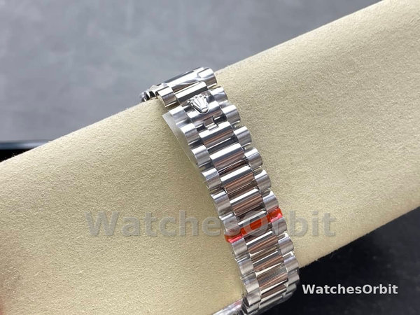 Replica Heren Rolex Day Date 36-M128235 0085, Evergoud, Blauwgroene wijzerplaat, Oyster