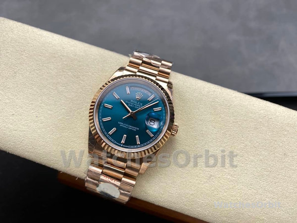Replica Rolex Day Date 36-128238 0132 voor heren, champagne wijzerplaat, geelgouden armband