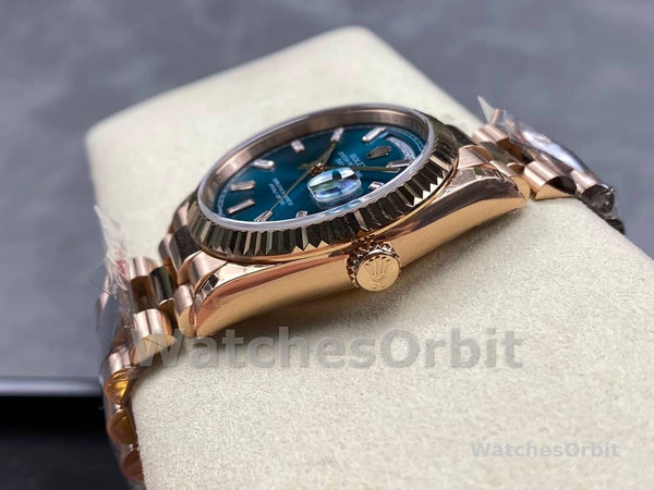 Replica Rolex Day Date 36-128238 0132 voor heren, champagne wijzerplaat, geelgouden armband