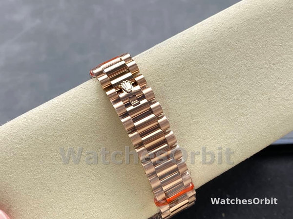 Replica Rolex Day Date 36-128238 0132 voor heren, champagne wijzerplaat, geelgouden armband